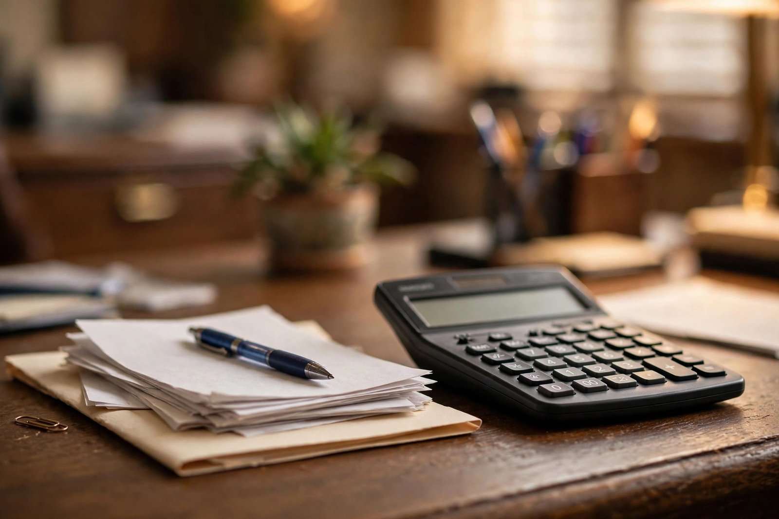 Ohio county auditor office desk with homestead exemption application materials