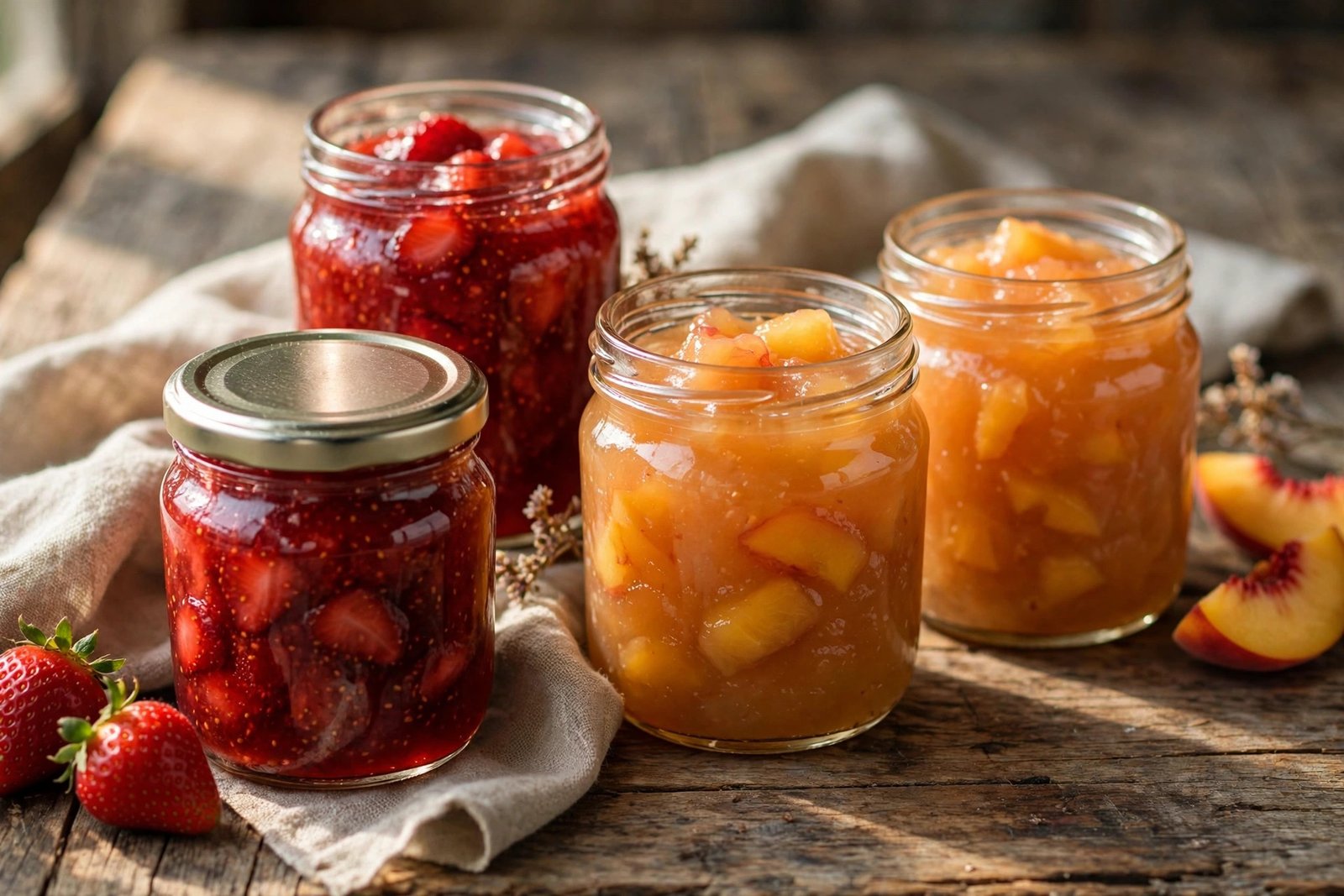 Jars of homemade jam labeled for sale under the Ohio cottage food law
