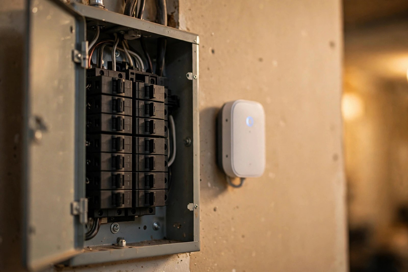 Home electric vehicle charger installed in an Ohio garage