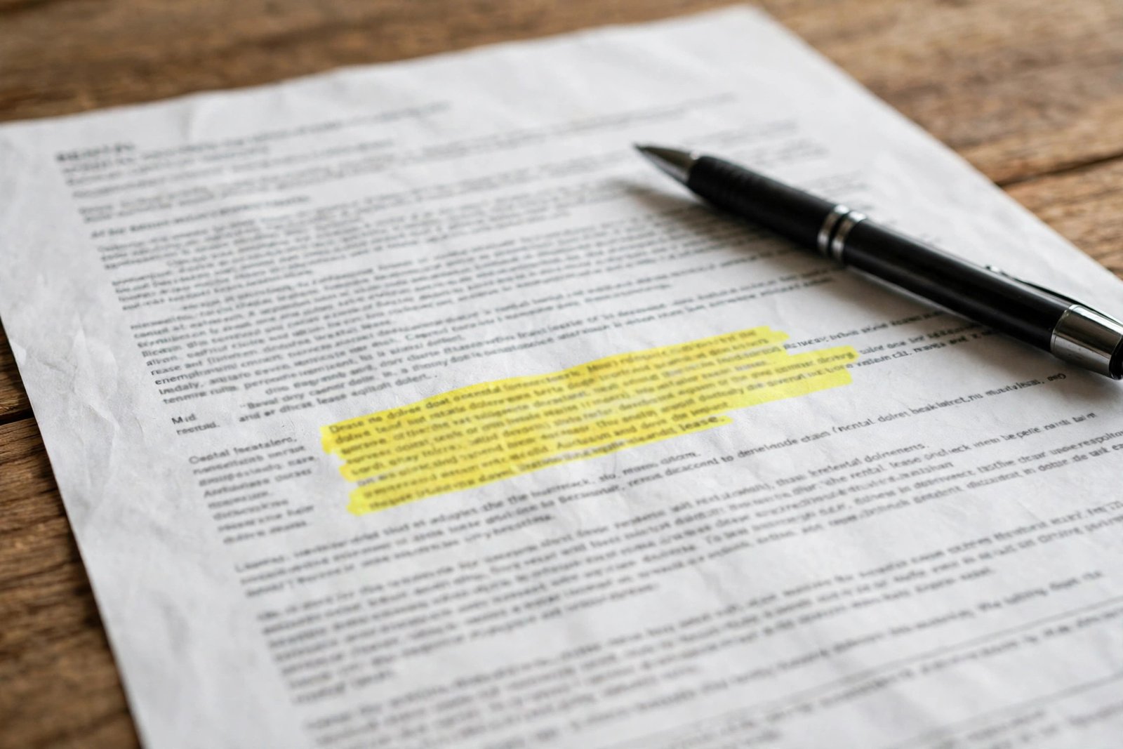 Tenant signing an Ohio apartment lease with a pet deposit clause highlighted