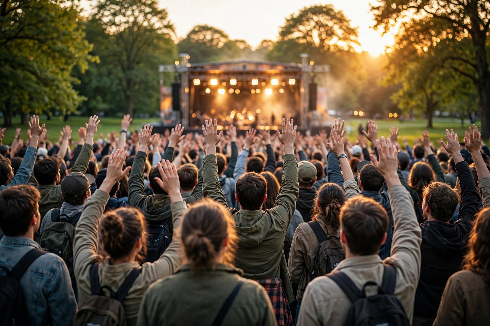 Festival crowd enjoying Irish music at the Dublin Irish Festival