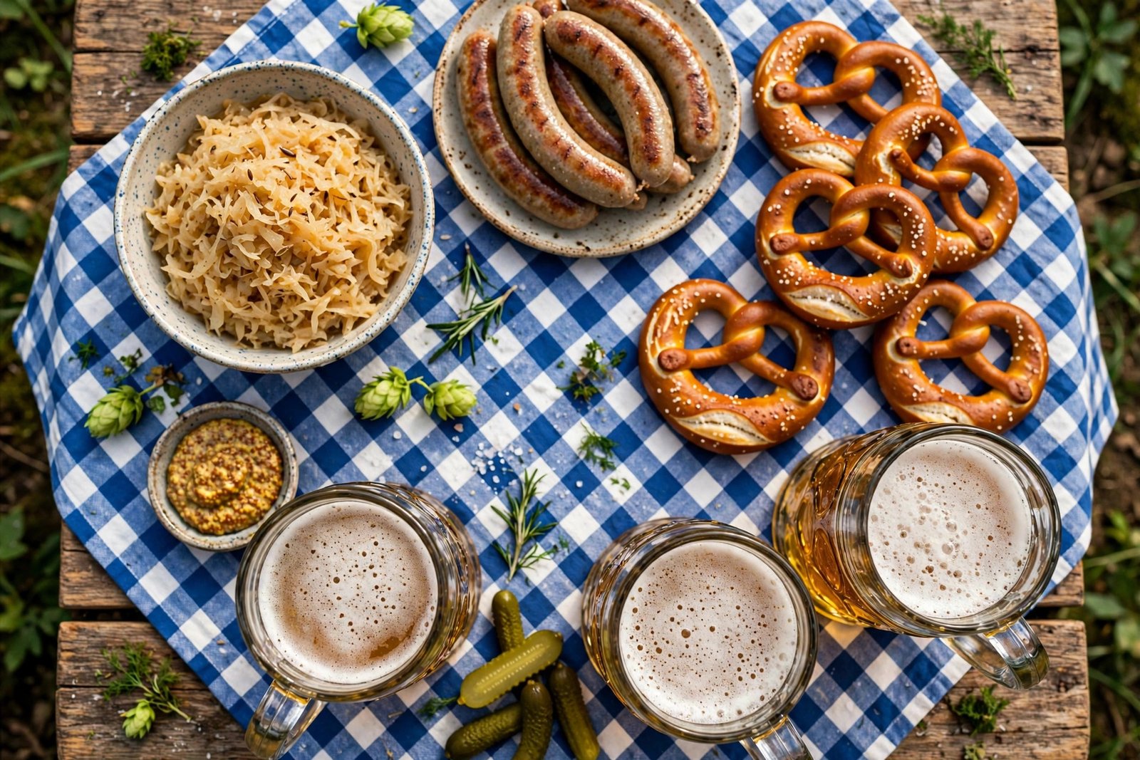 German bratwurst, pretzels and beer at Oktoberfest Zinzinnati 2026