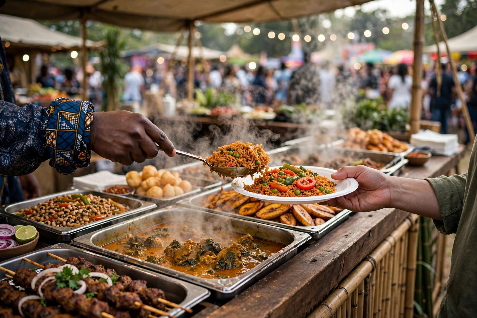 Ghanaian food vendors at the Ohio Ghana Festival