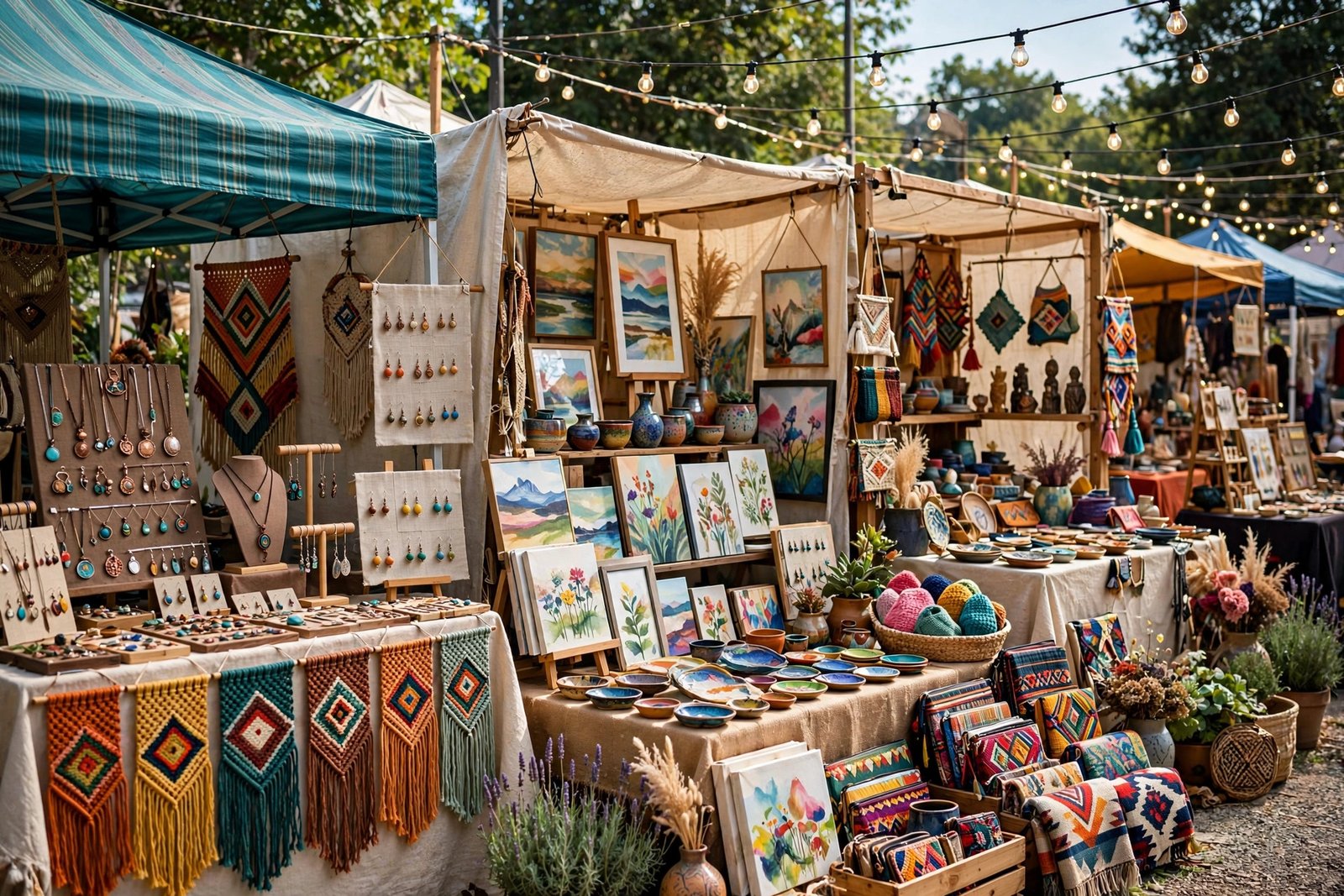 Art and craft vendor booths at Ohio Dreamfest