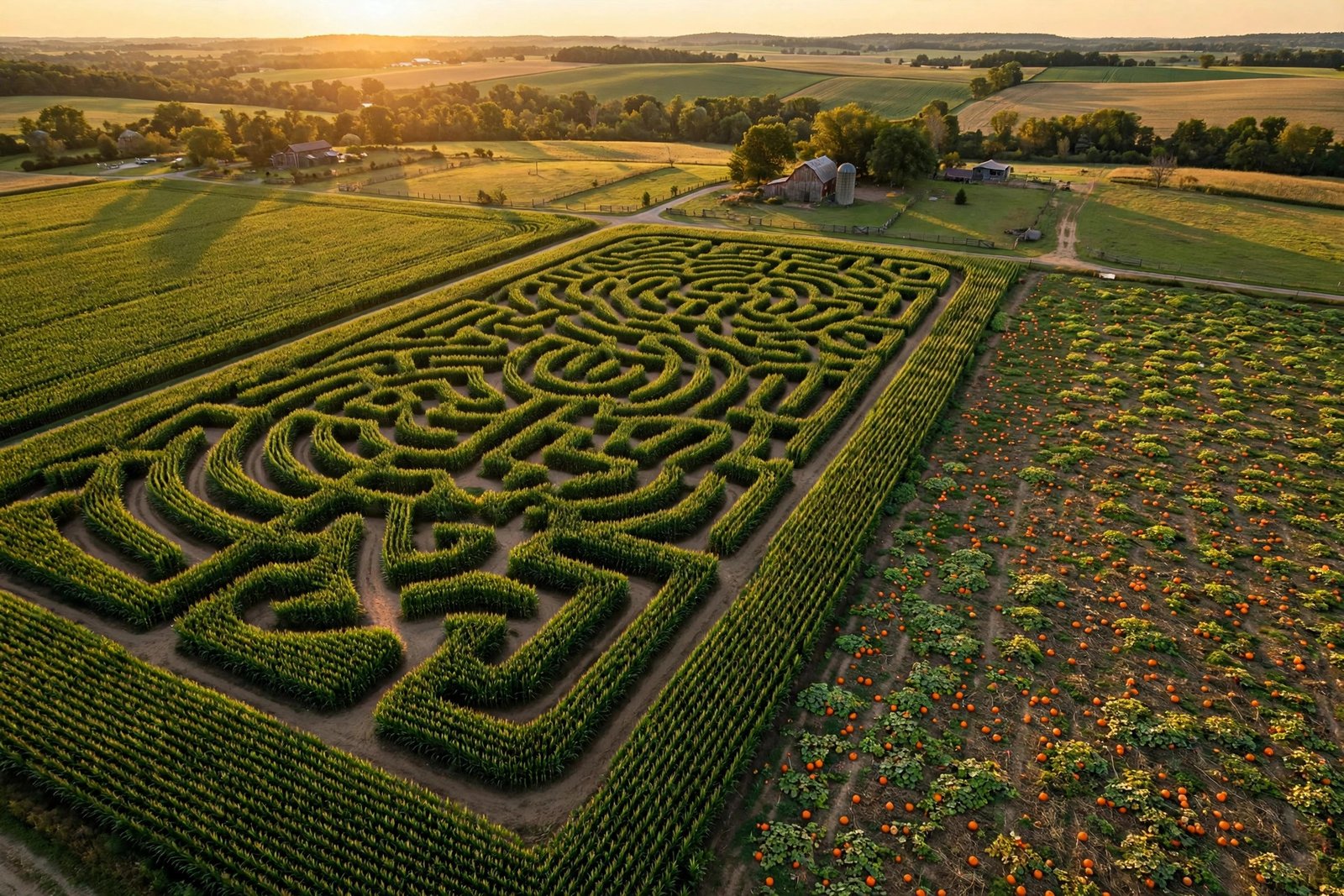 Corn maze at The Maize at Little Darby Creek near Milford Center Ohio