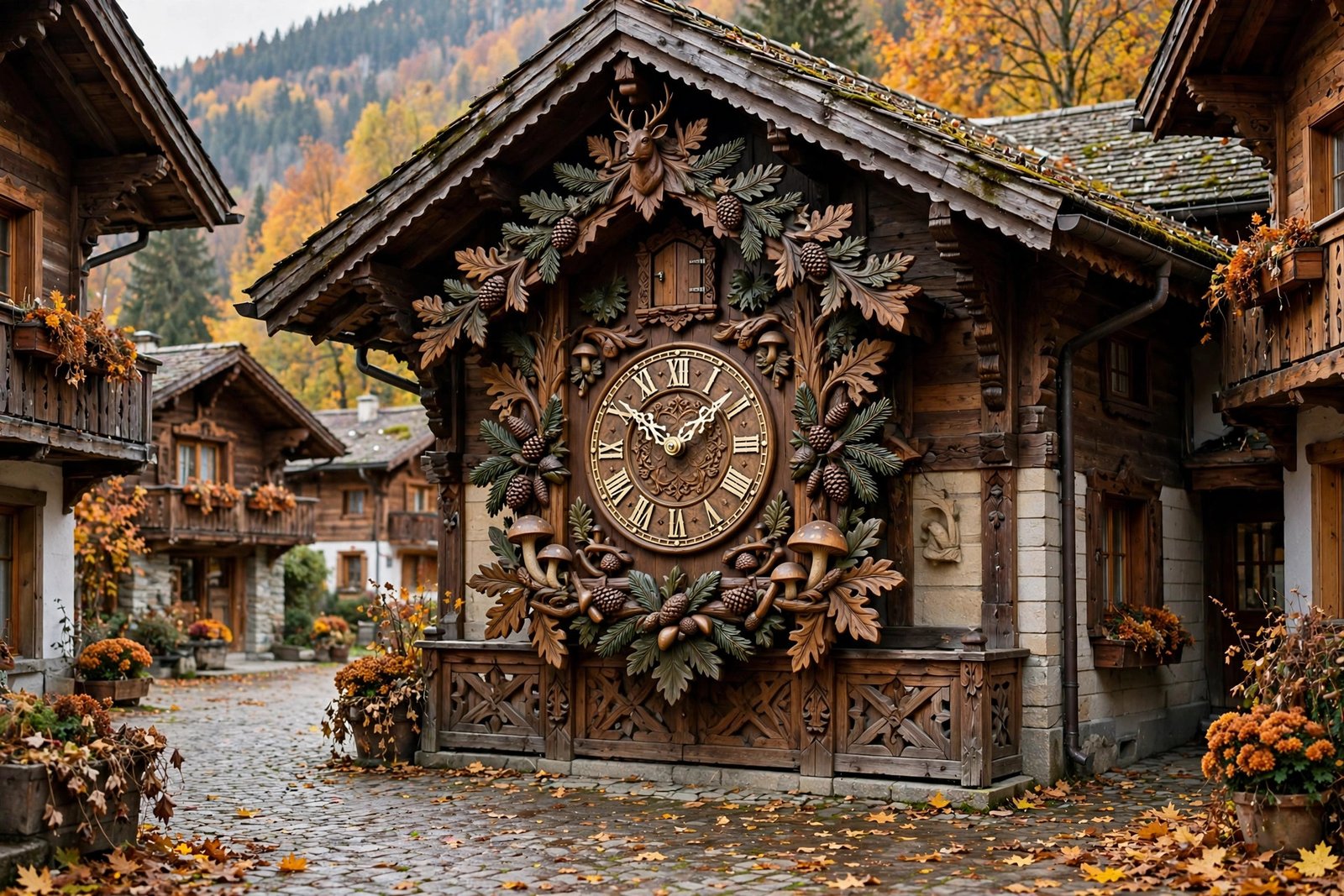 World's largest cuckoo clock on the square in downtown Sugarcreek Ohio during the Swiss Festival