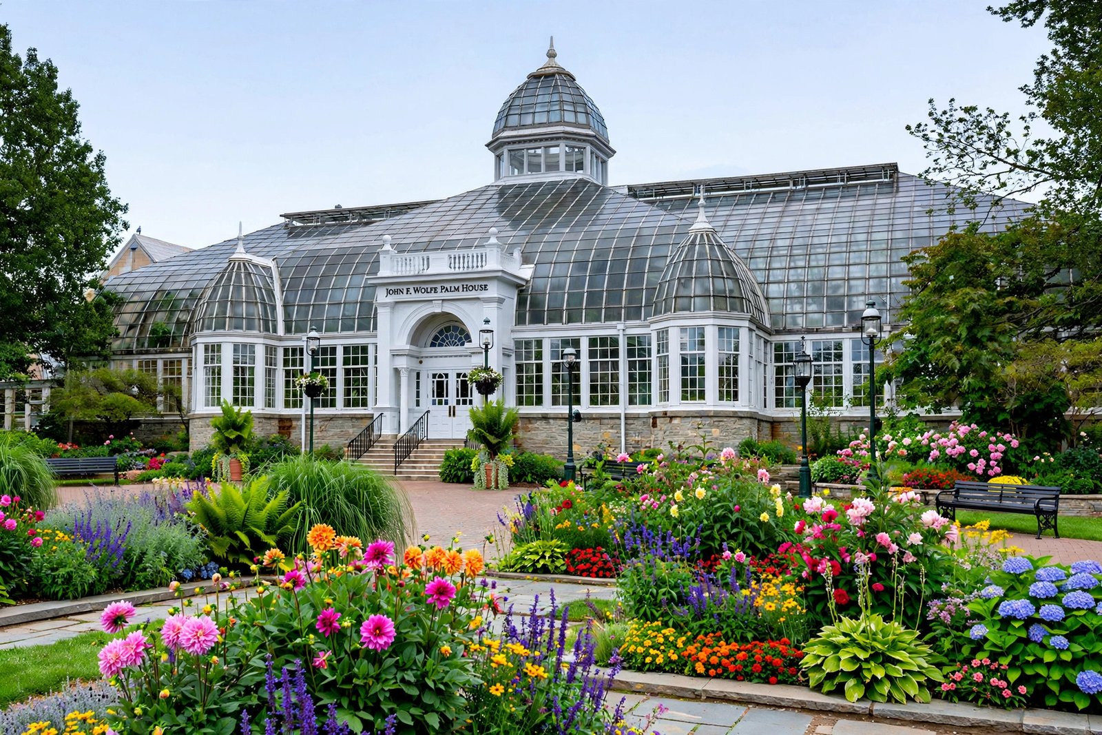 What is there to do in Columbus, Ohio: Franklin Park Conservatory glasshouse and gardens
