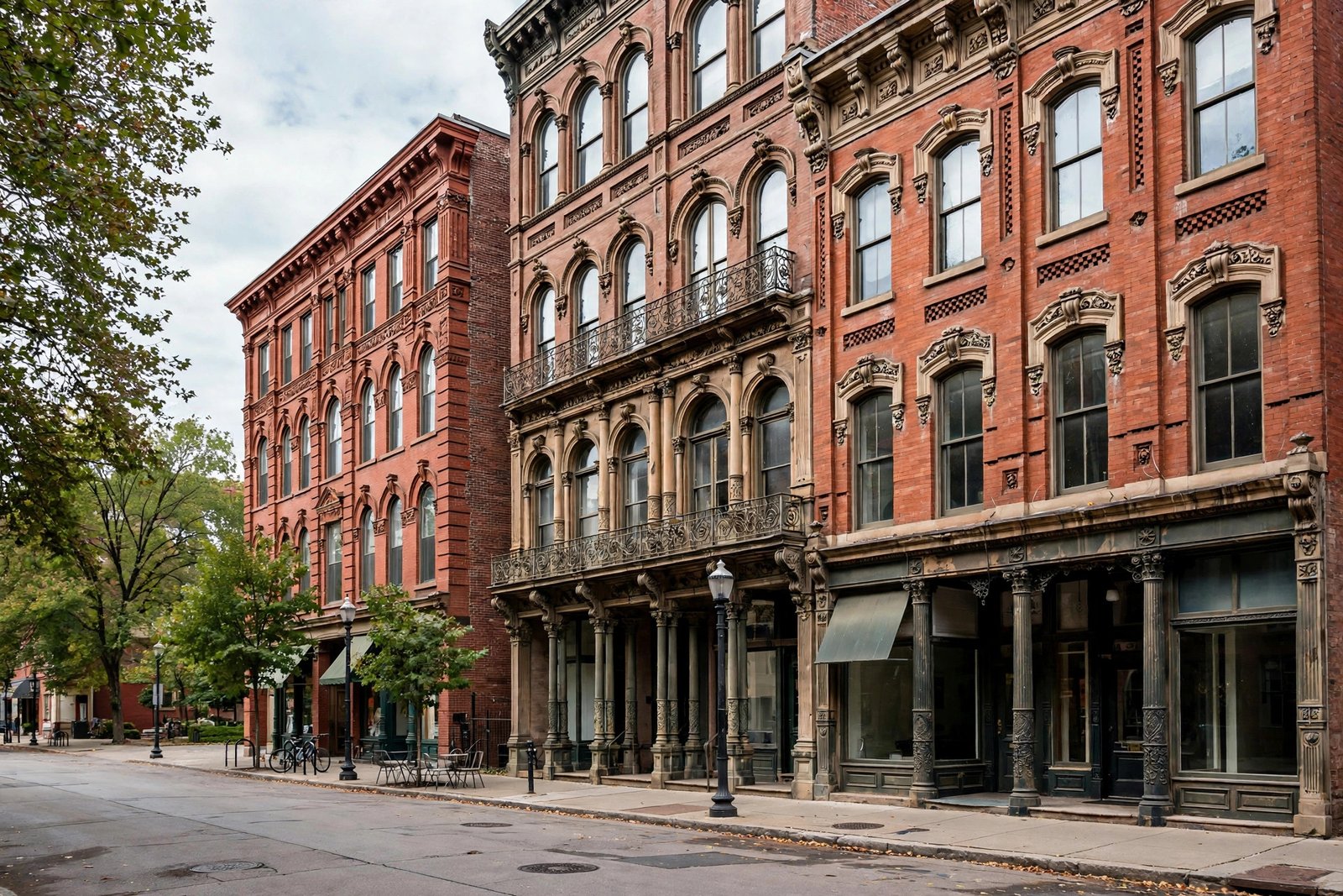 Historic Italianate buildings in Over-the-Rhine Cincinnati