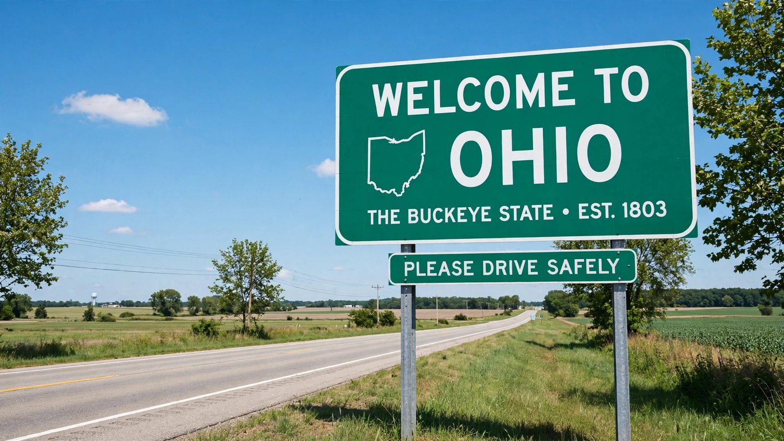 Welcome to Ohio highway sign