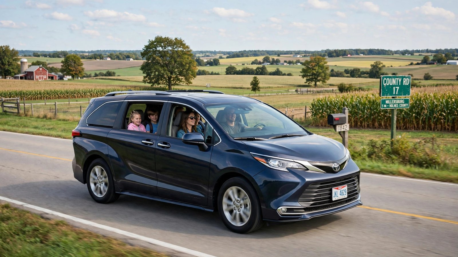 Family car on an Ohio road trip